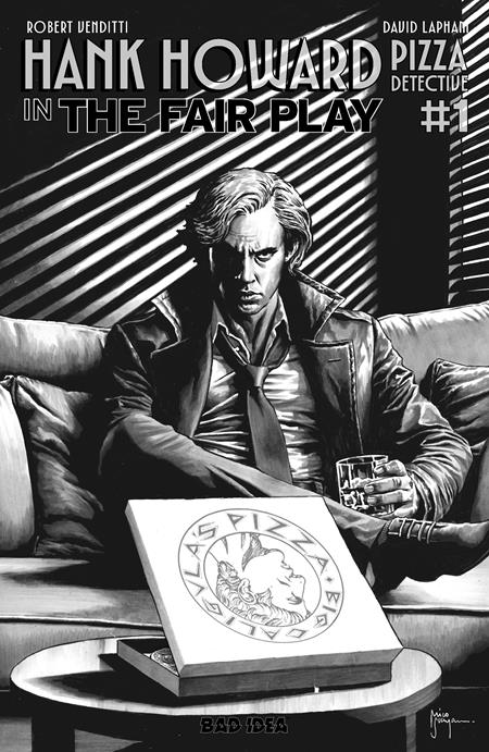 HANK HOWARD PIZZA DETECTIVE THE FAIR PLAY #1 (ONE SHOT) CVR B MICO SUAYAN NOIR BW VAR FOC July 6, 2026