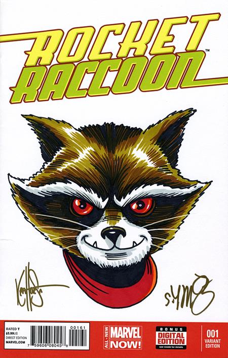 DF ROCKET RACCOON #1 BLANK VARIANT SIGNED BY SKOTTIE YOUNG AND REMARKED BY KEN HAESER WITH A ROCKET SKETCH FOC August 3, 2026