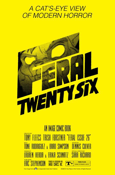 FERAL #26 CVR B TONY FLEECS & TRISH FORSTNER THE SHINING HOMAGE VAR FOC August 31, 2026