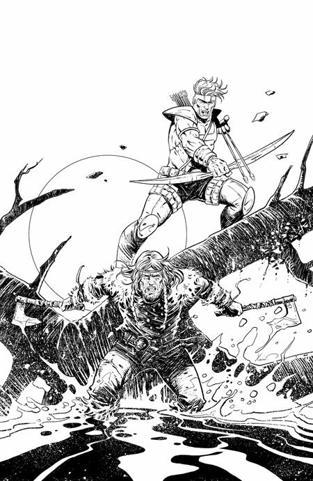 VIKING MOON #2 (OF 5) CVR F PHILLIPPE XAVIER YOUNGBLOOD TEAM UP B&W VIRGIN VAR