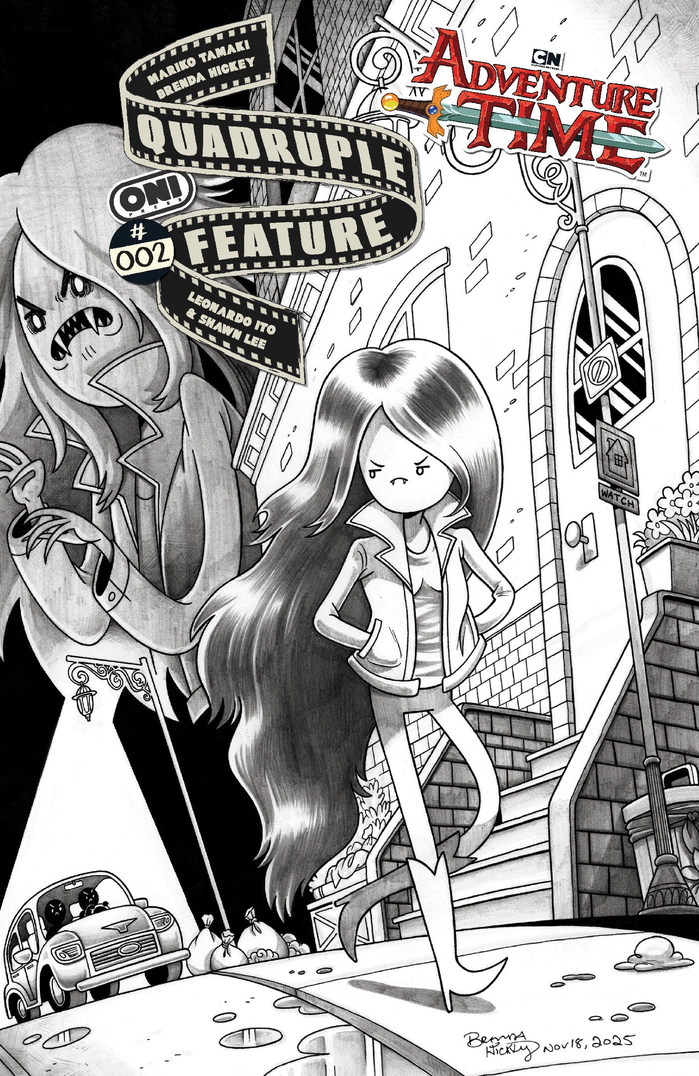 ADVENTURE TIME QUADRUPLE FEATURE #2 CVR D INC 1:20 BRENDA HICKEY B&W VAR FOC July 6, 2026