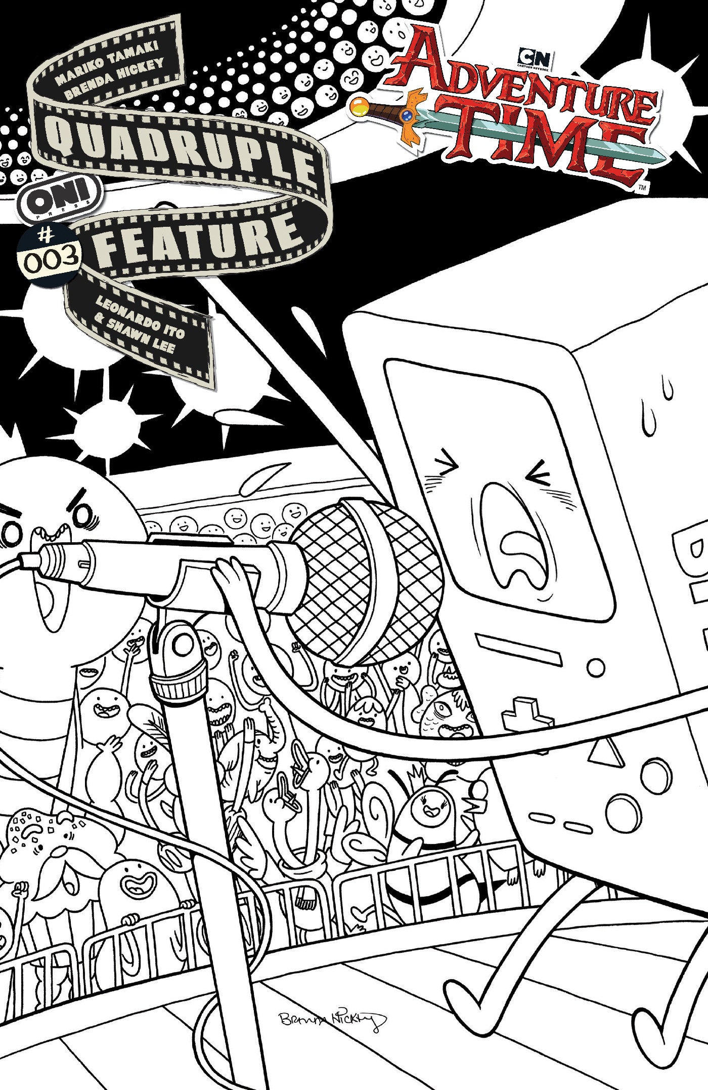 ADVENTURE TIME QUADRUPLE FEATURE #3 CVR D INC 1:20 BRENDA HICKEY B&W VAR FOC August 10, 2026