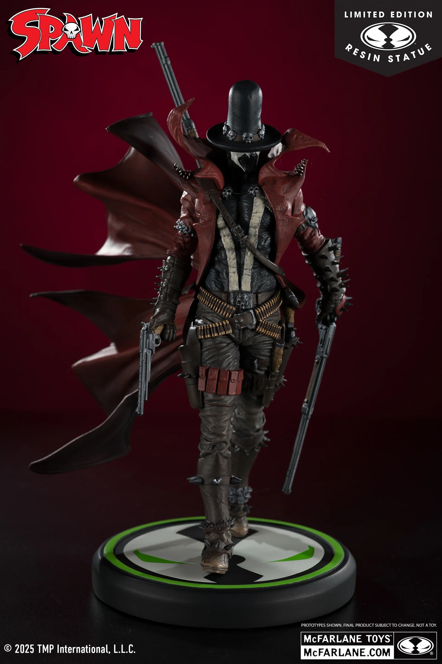 SPAWN: BLACK WHITE & RED ALL OVER - GUNSLINGER SPAWN 1:10 SCALE LIMITED EDITION RESIN STATUE