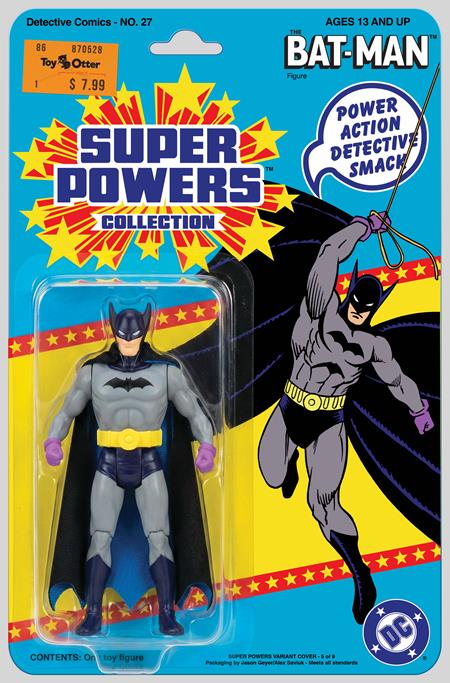DETECTIVE COMICS #27 FACSIMILE EDITION CVR B JASON GEYER & ALEX SAVIUK FIRST APPEARANCE BATMAN SUPER POWERS ACTION FIGURE CARD STOCK VAR (2026) FOC July 13, 2026