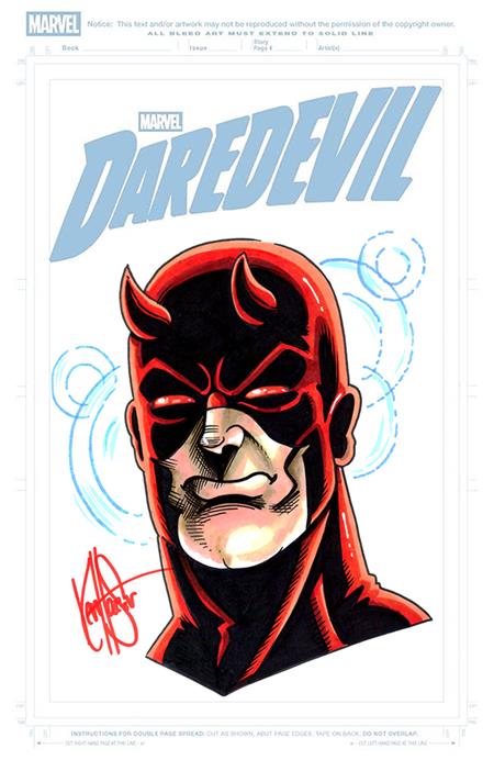DF DAREDEVIL #1 BLANK VARIANT SIGNED AND REMARKED BY KEN HAESER WITH A DAREDEVIL SKETCH FOC August 3, 2026