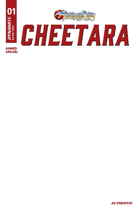 THUNDERCATS CHEETARA #1 CVR F BLANK AUTHENTIX VAR FOC August 10, 2026