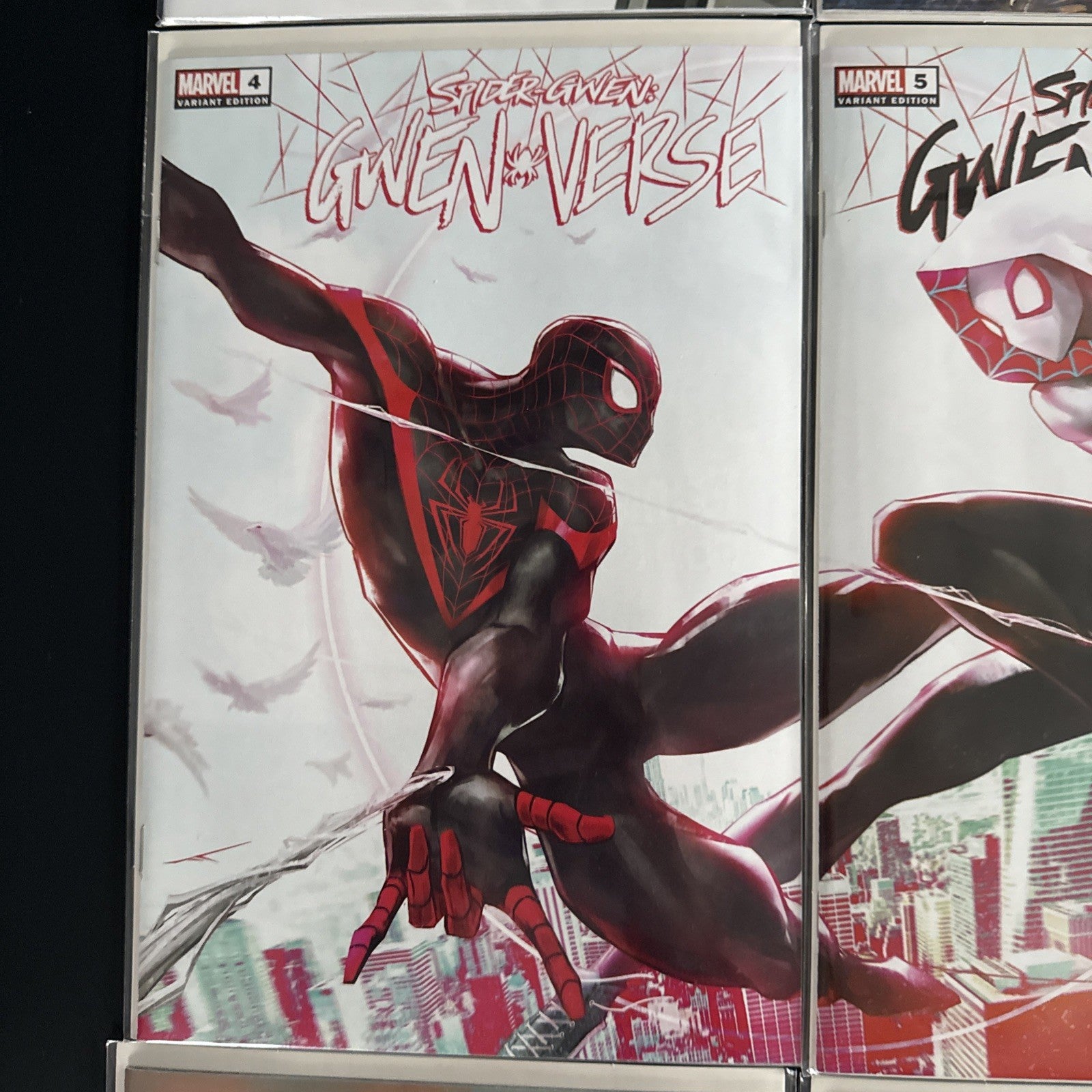 Spider-Man, spider Gwen, Miles Morales, Silk. Lobos Exclusive variant cover set