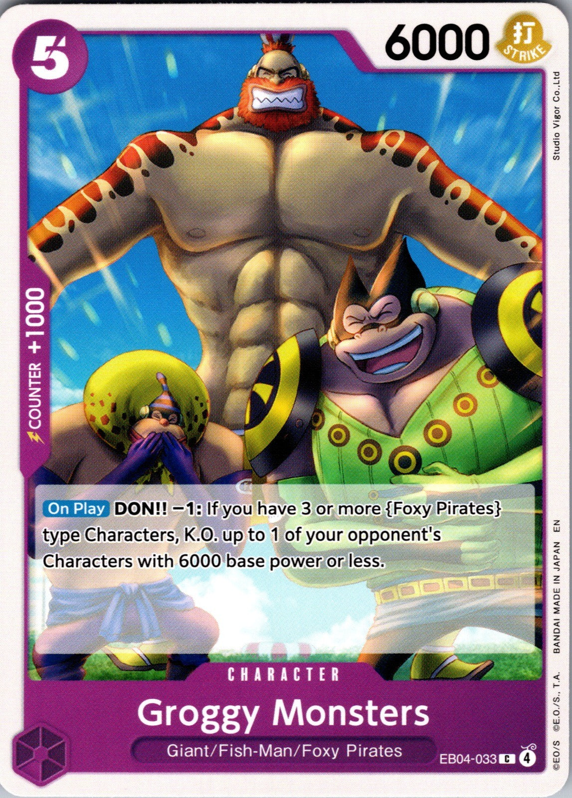 Groggy Monsters C The Azure Sea's Seven Release Event Cards EB04-033 LP