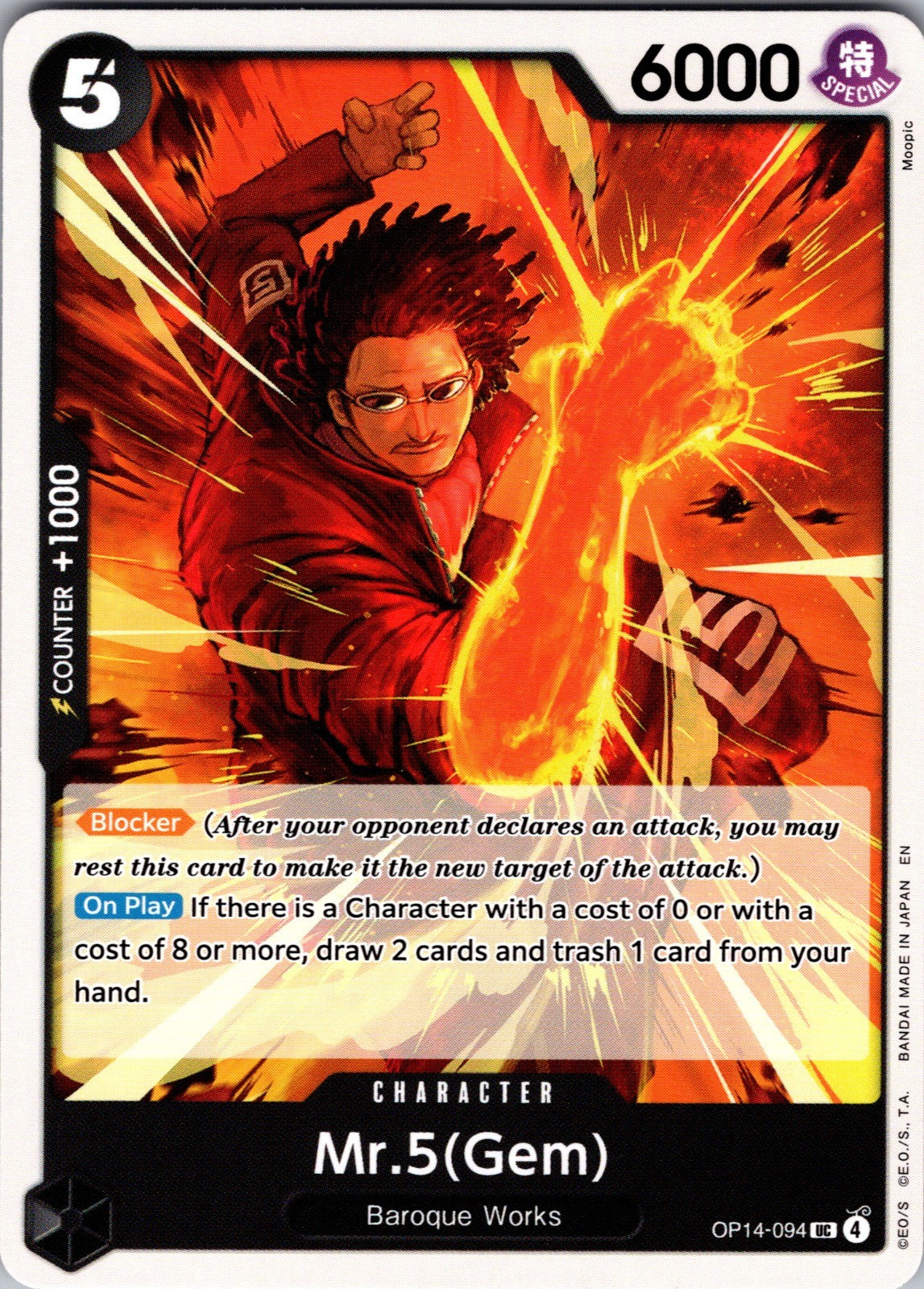 Mr.5(Gem) UC The Azure Sea's Seven Release Event Cards OP14-094 LP