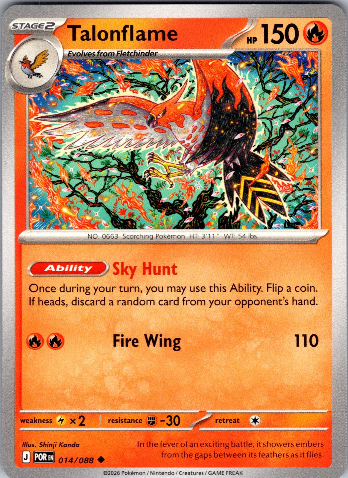 Talonflame Uncommon ME03: Perfect Order 014/088 LP