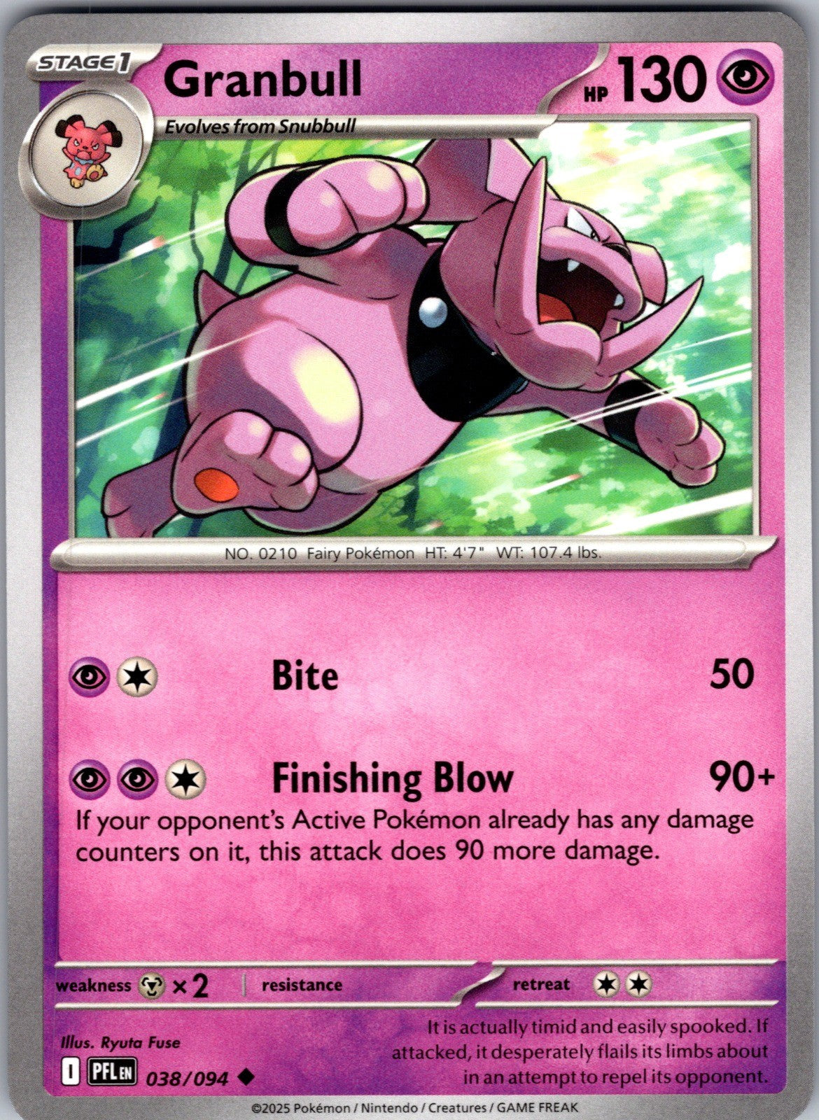 Granbull Uncommon ME02: Phantasmal Flames 038/094 LP