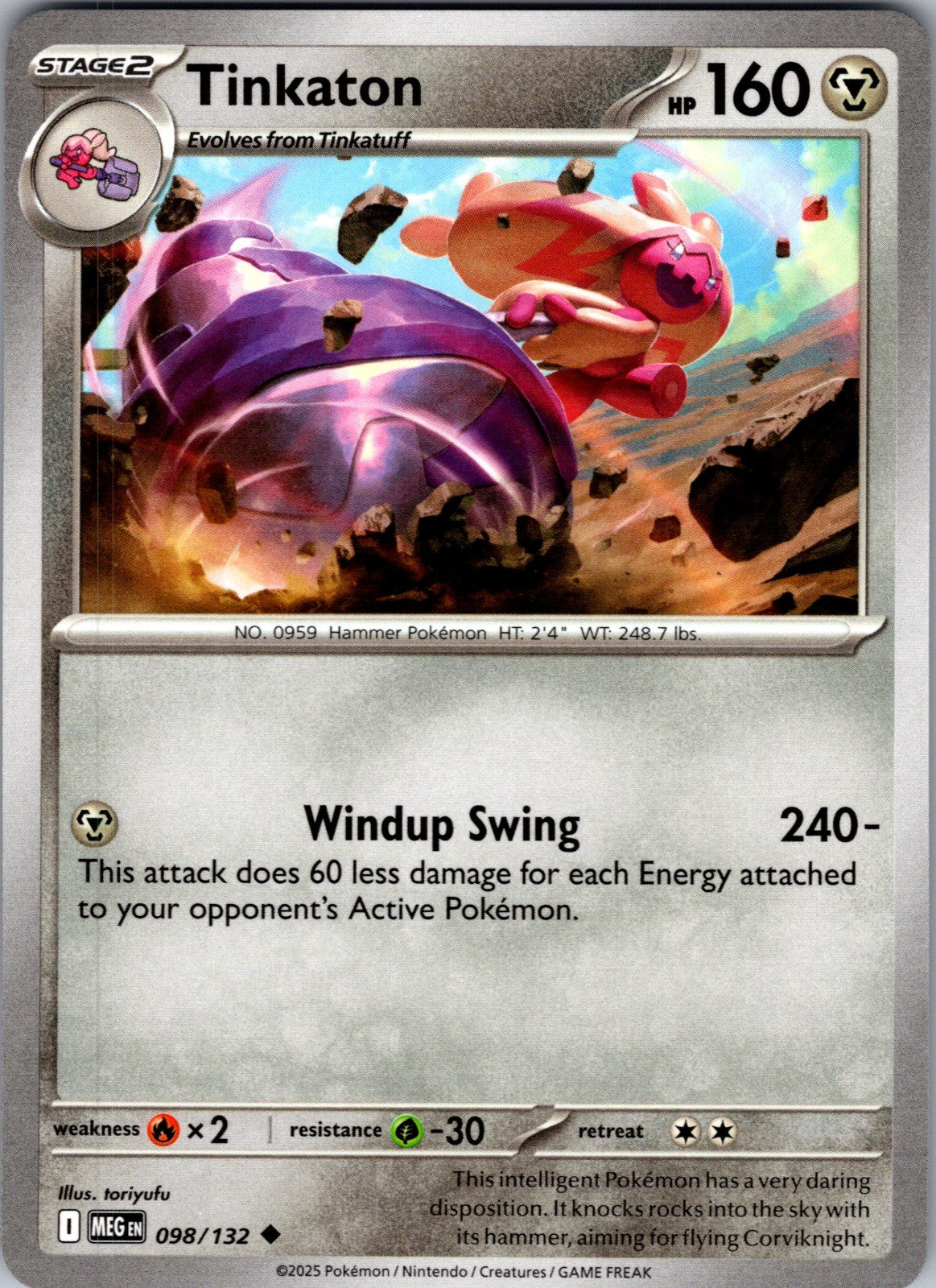 Tinkaton Uncommon ME01: Mega Evolution 098/132 LP