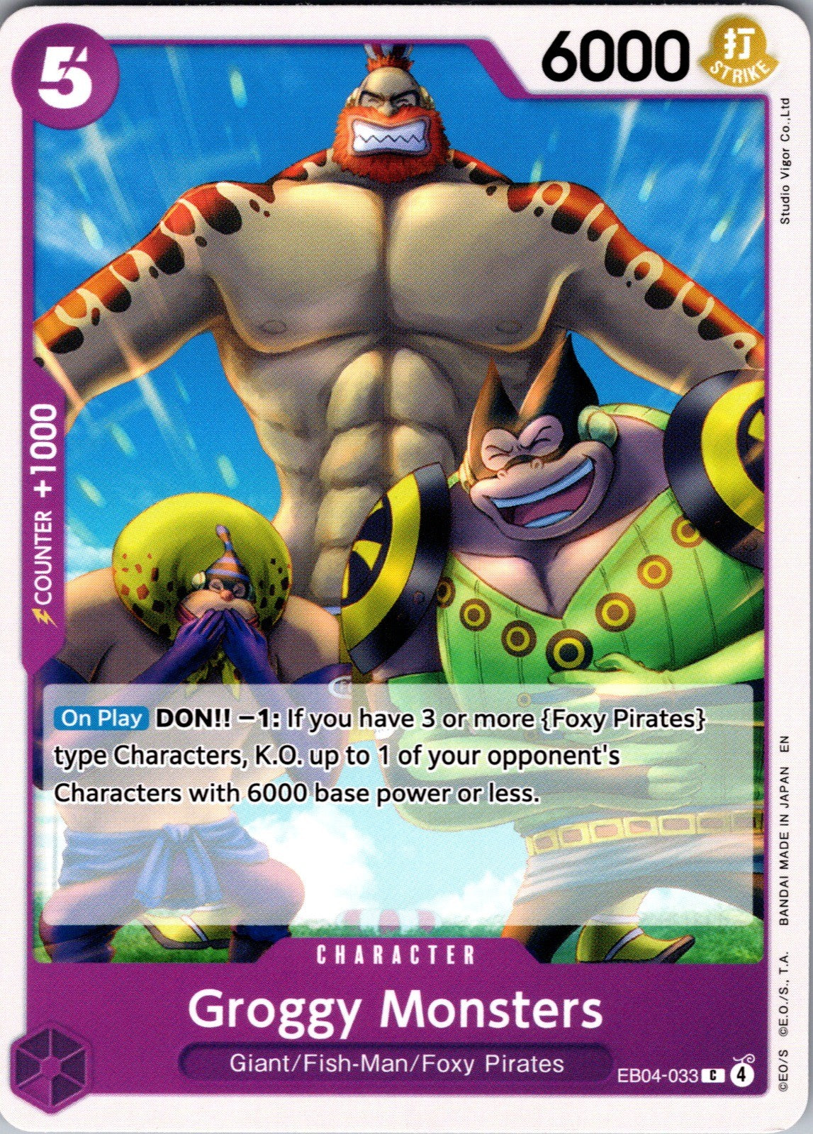 Groggy Monsters C The Azure Sea's Seven Release Event Cards EB04-033 LP