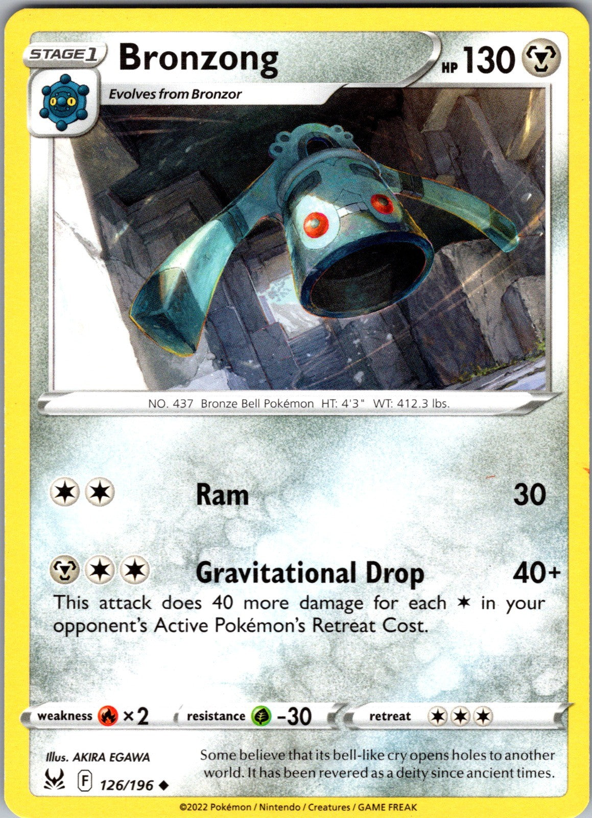 Bronzong Uncommon SWSH11: Lost Origin 126/196 LP