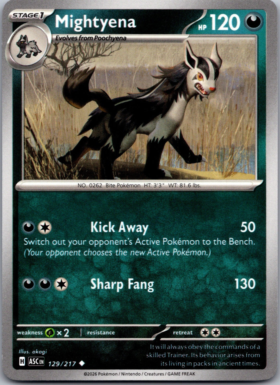 Mightyena Uncommon ME: Ascended Heroes 129/217 LP