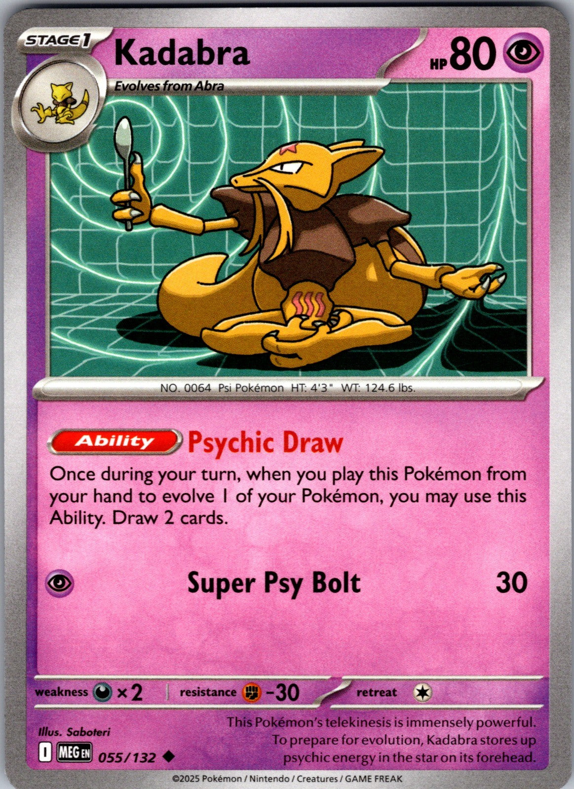 Kadabra Uncommon ME01: Mega Evolution 055/132 LP