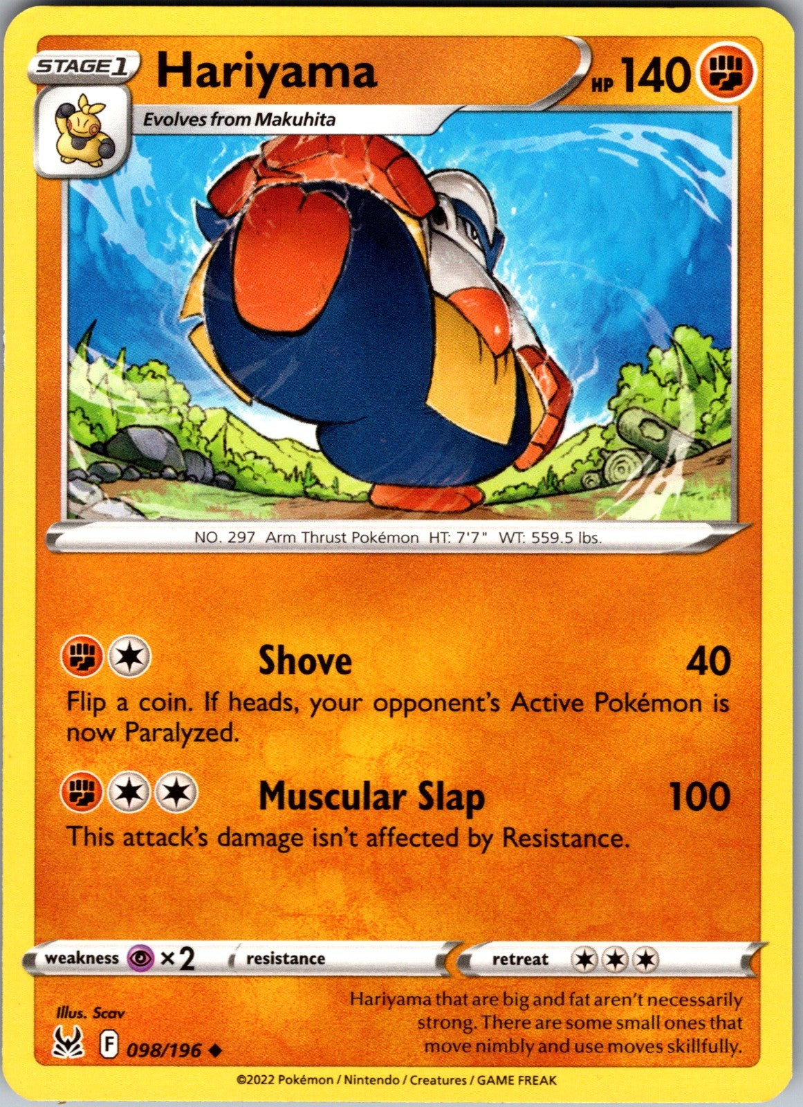 Hariyama Uncommon SWSH11: Lost Origin 098/196 LP