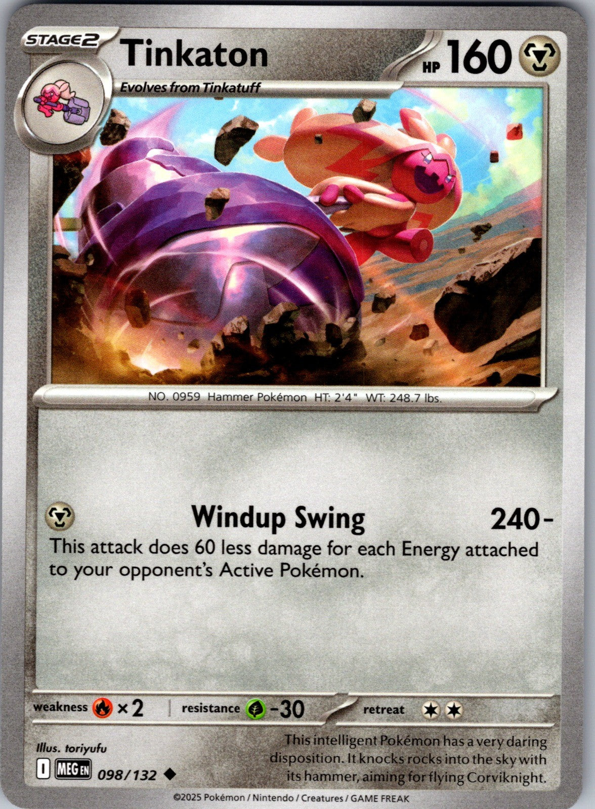 Tinkaton Uncommon ME01: Mega Evolution 098/132 LP
