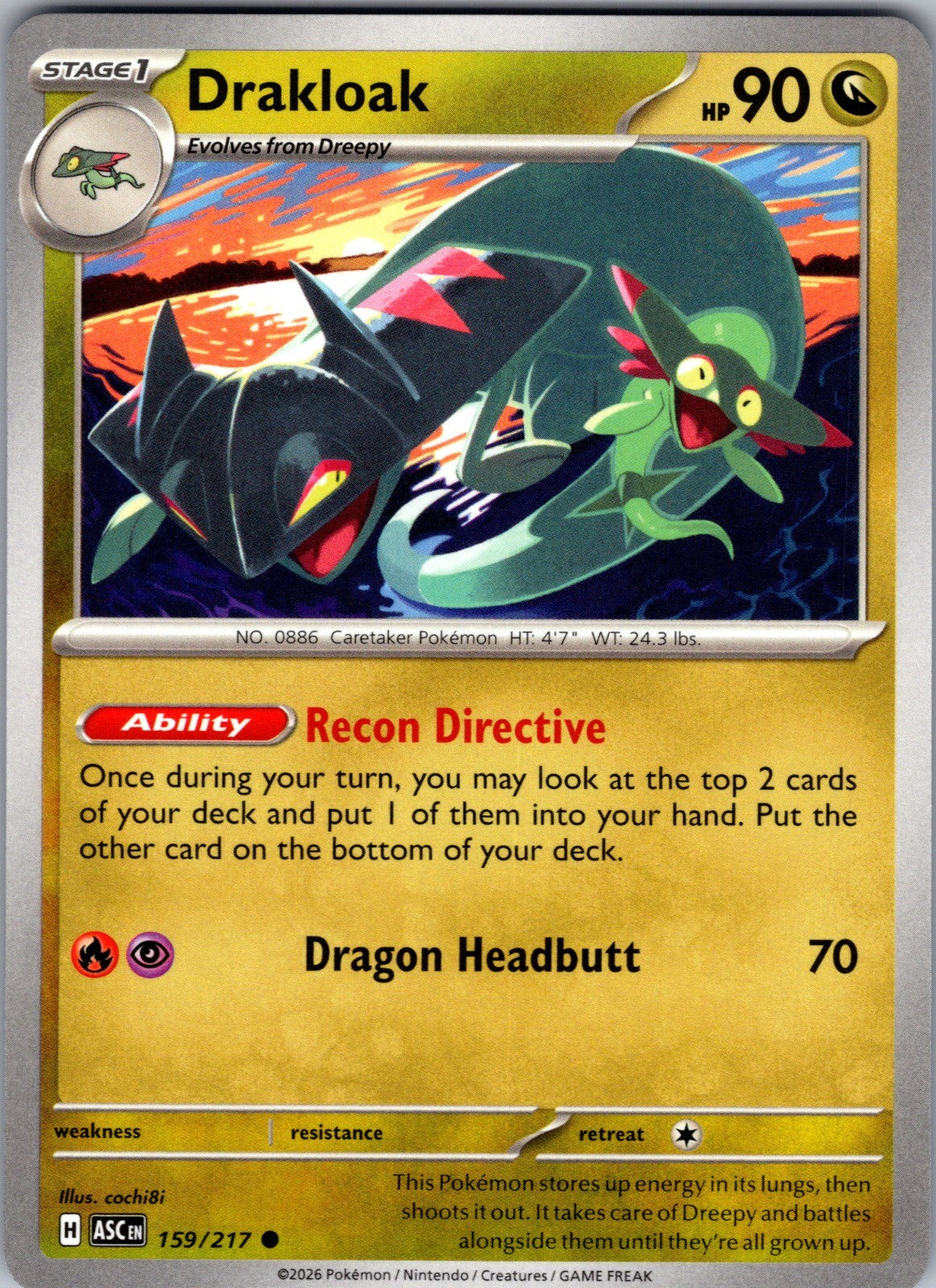 Drakloak Holo Common Prize Pack Series Cards 129/167 LP