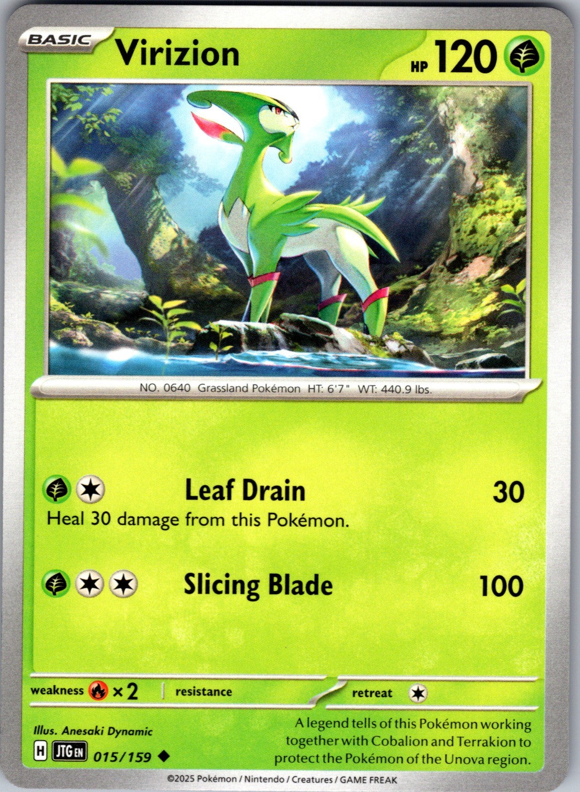 Virizion Uncommon SV09: Journey Together 015/159 LP