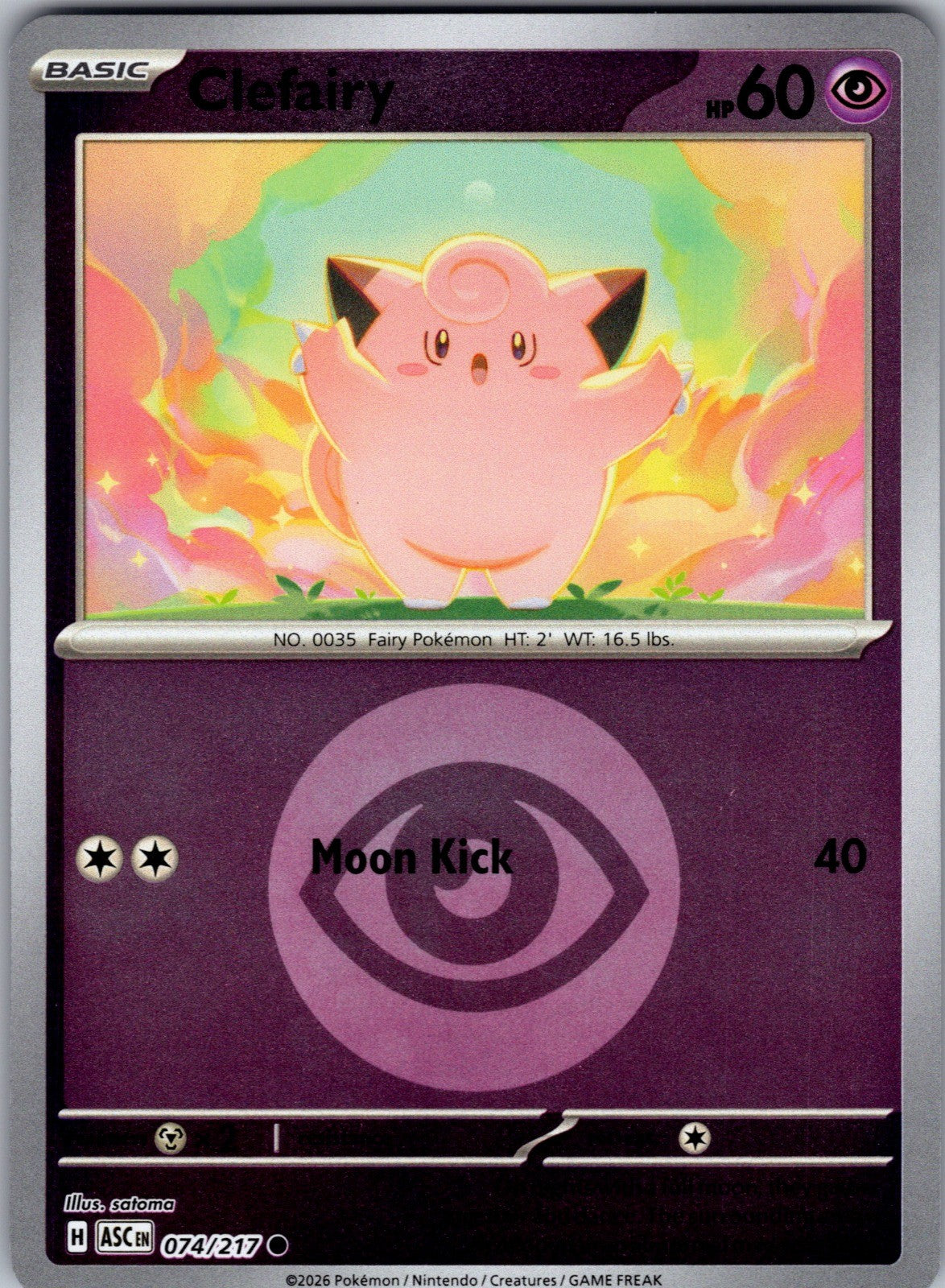 Clefairy (Energy Symbol Pattern) Reverse Holo Common ME: Ascended Heroes 074/217
