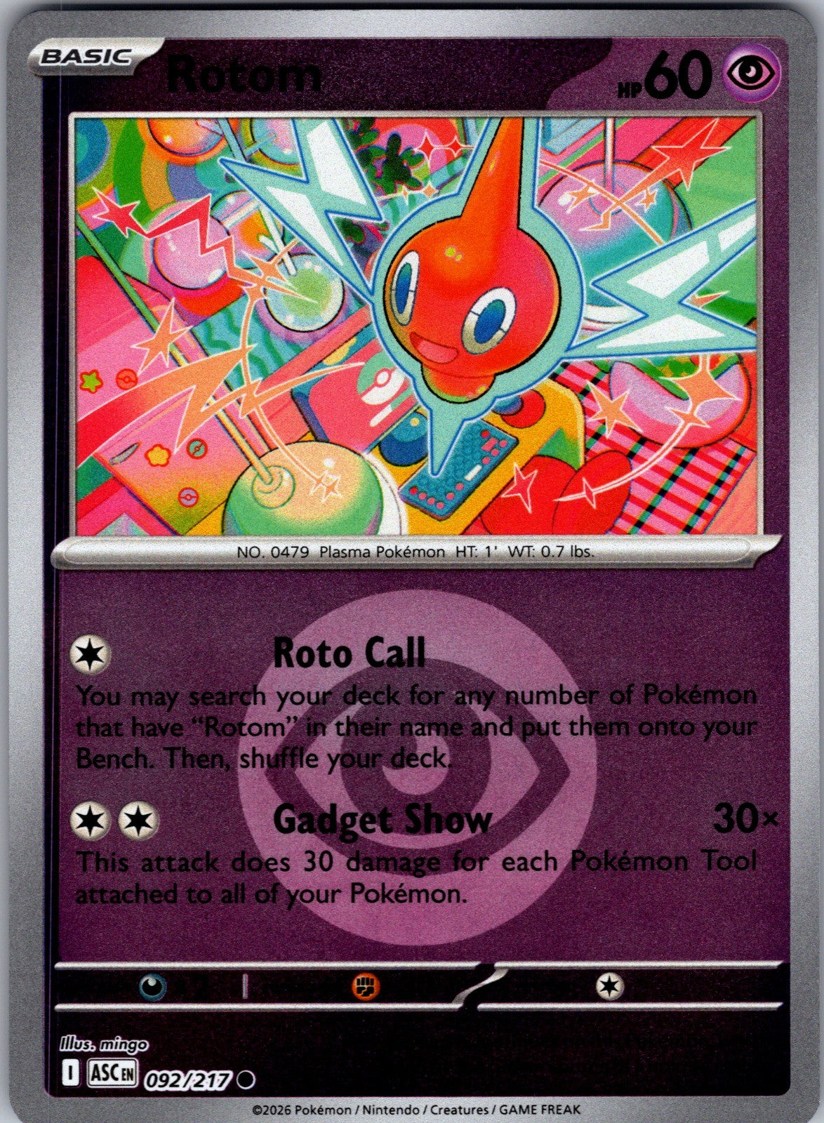 Rotom (Energy Symbol Pattern) Reverse Holo Common ME: Ascended Heroes 092/217 LP