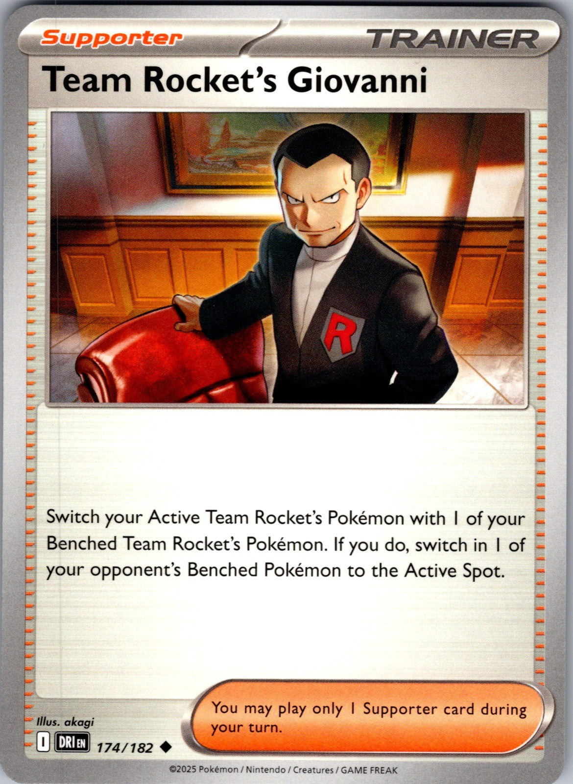 Team Rocket's Giovanni Uncommon SV10: Destined Rivals 174/182 LP