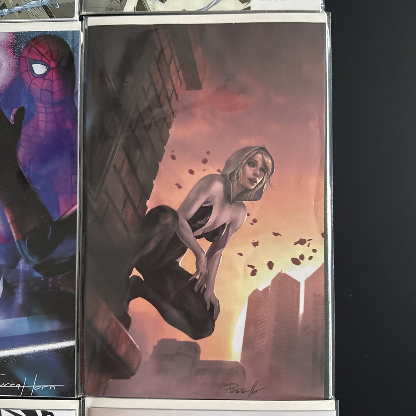 Spider-Man, spider Gwen, Miles Morales, Silk. Lobos Exclusive variant cover set