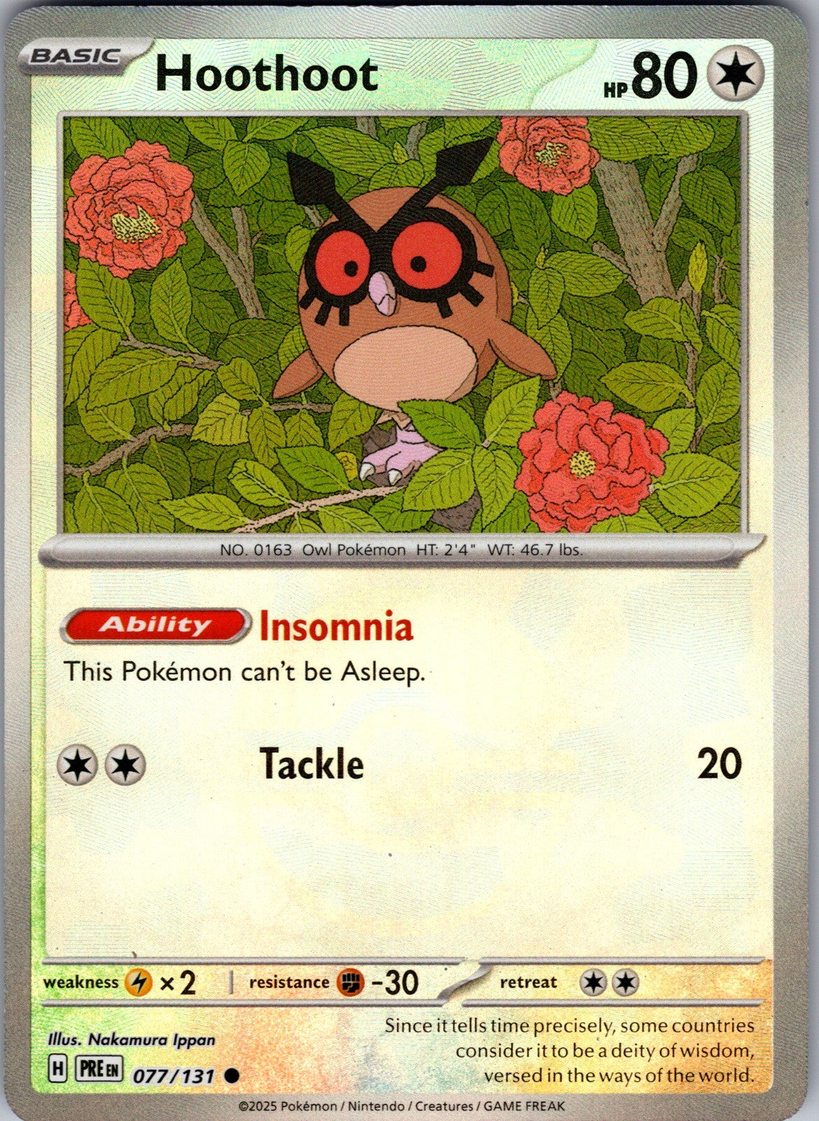 Hoothoot Common SV: Prismatic Evolutions 077/131 LP