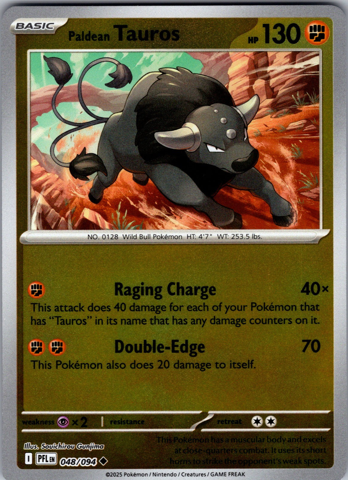 Paldean Tauros Uncommon ME02: Phantasmal Flames 048/094 LP