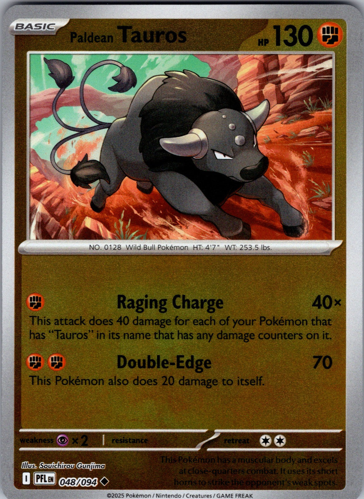 Paldean Tauros Uncommon ME02: Phantasmal Flames 048/094 LP