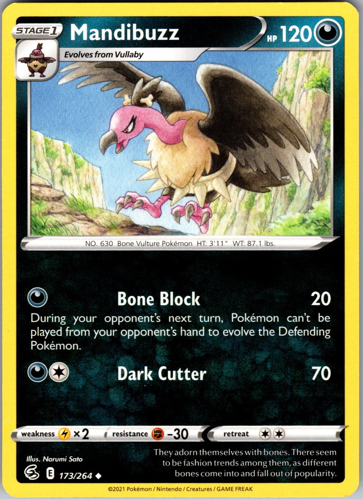 Mandibuzz Uncommon SWSH08: Fusion Strike 173/264 LP