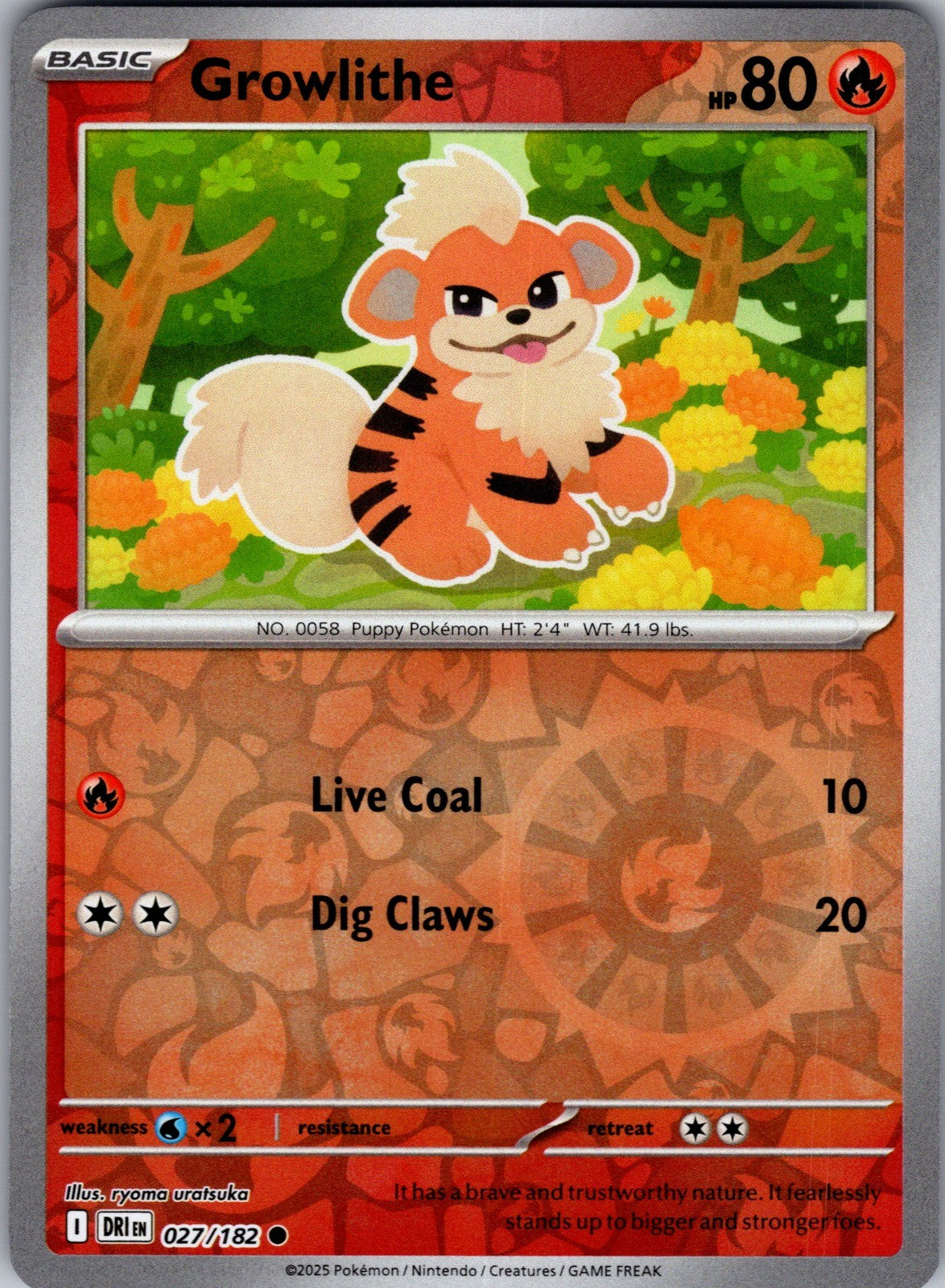 Growlithe Common SV10: Destined Rivals 027/182 LP