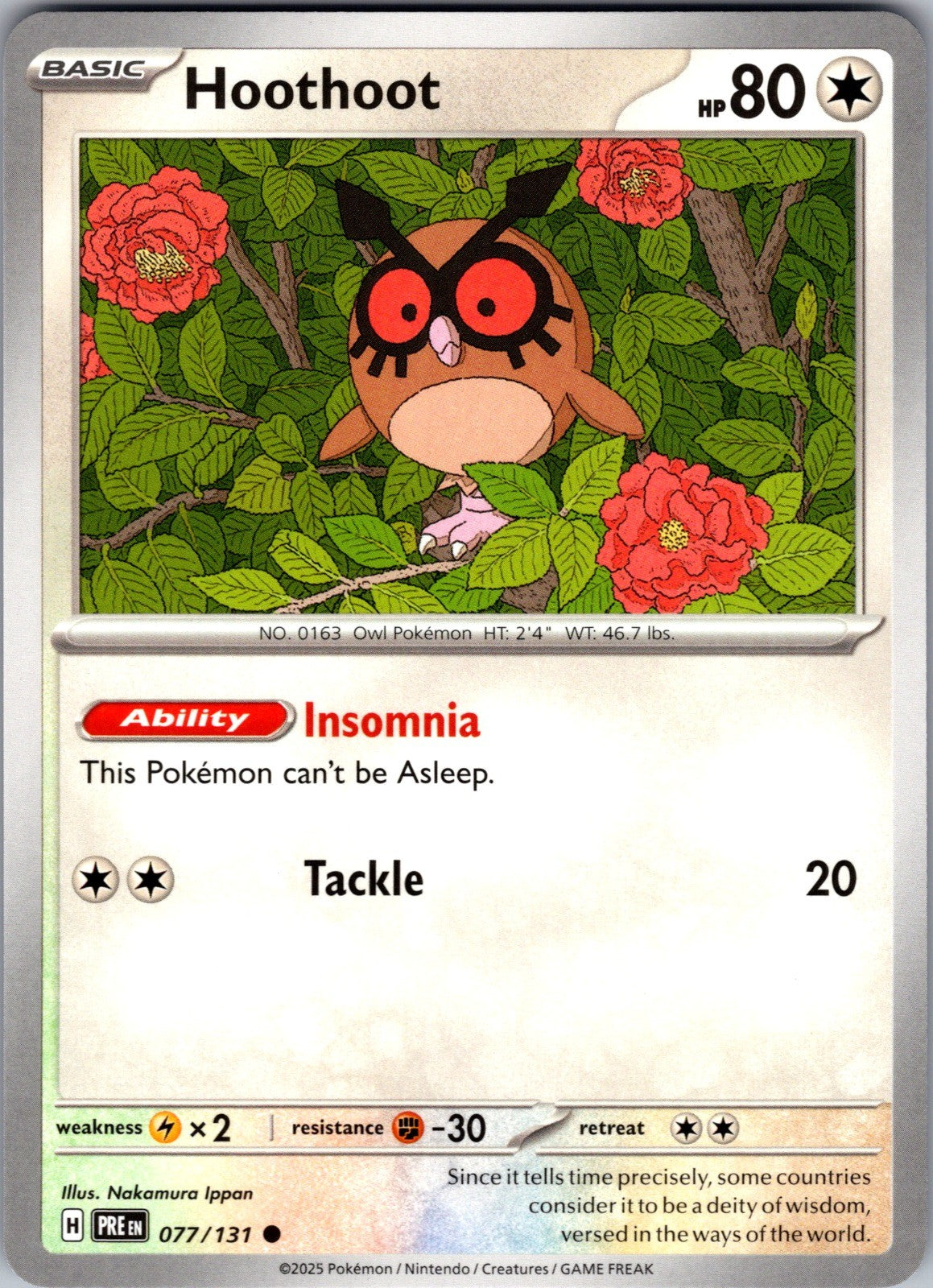 Hoothoot Common SV: Prismatic Evolutions 077/131 LP