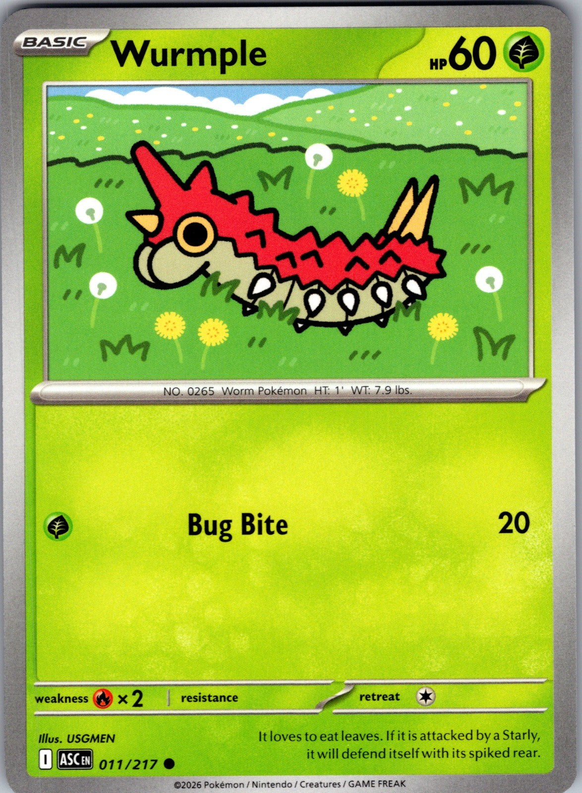 Wurmple Common ME: Ascended Heroes 011/217 LP