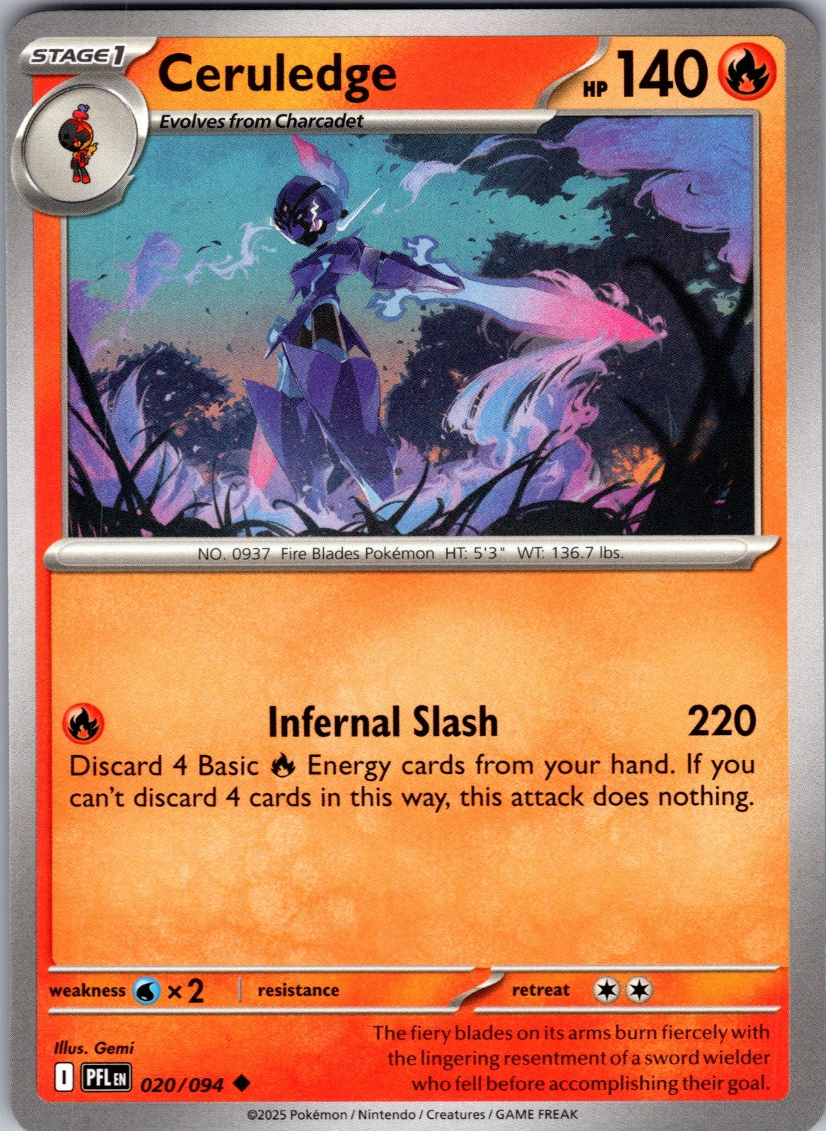 Ceruledge Uncommon ME02: Phantasmal Flames 020/094 LP