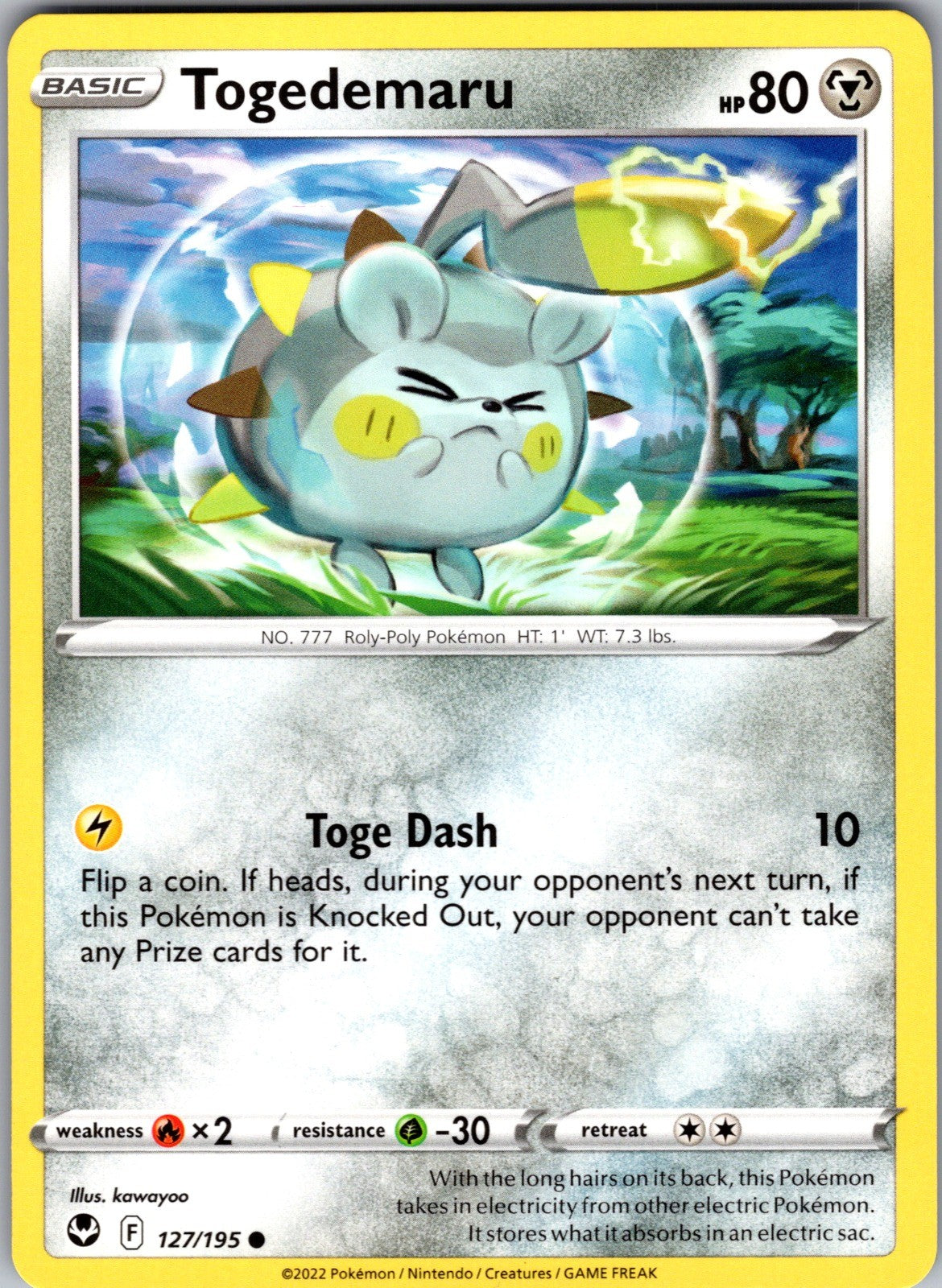 Togedemaru Common SWSH12: Silver Tempest 127/195 LP