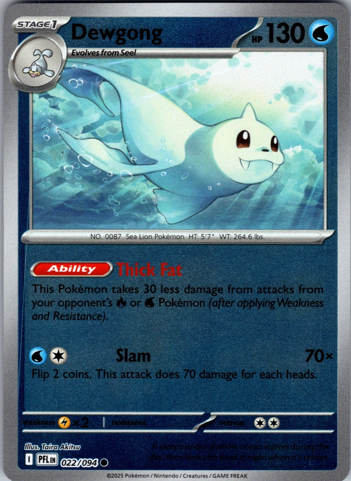 Dewgong - Reverse Holo Common ME02: Phantasmal Flames 022/094 LP