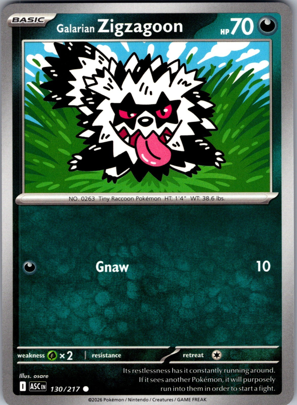 Galarian Zigzagoon Common ME: Ascended Heroes 130/217 LP