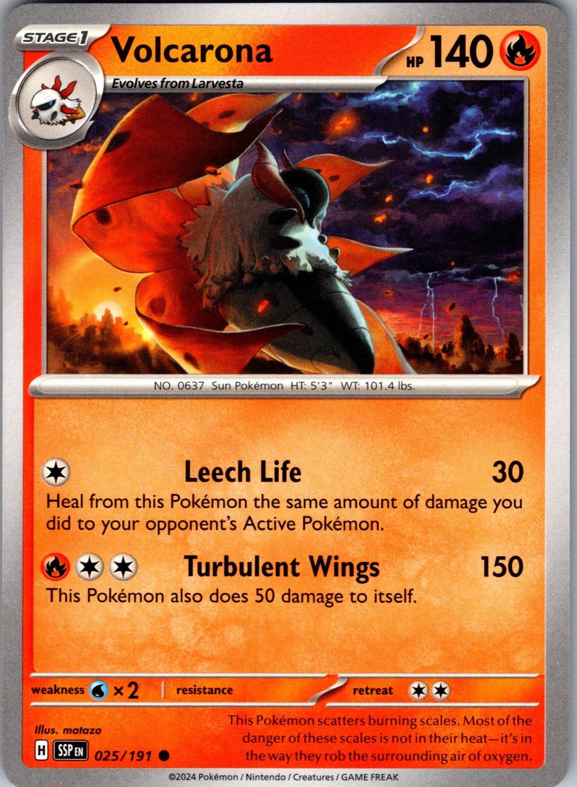 Volcarona Common SV08: Surging Sparks 025/191 LP