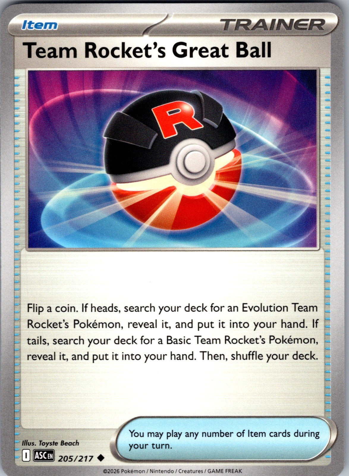 Team Rocket's Great Ball Uncommon SV10: Destined Rivals 175/182 LP
