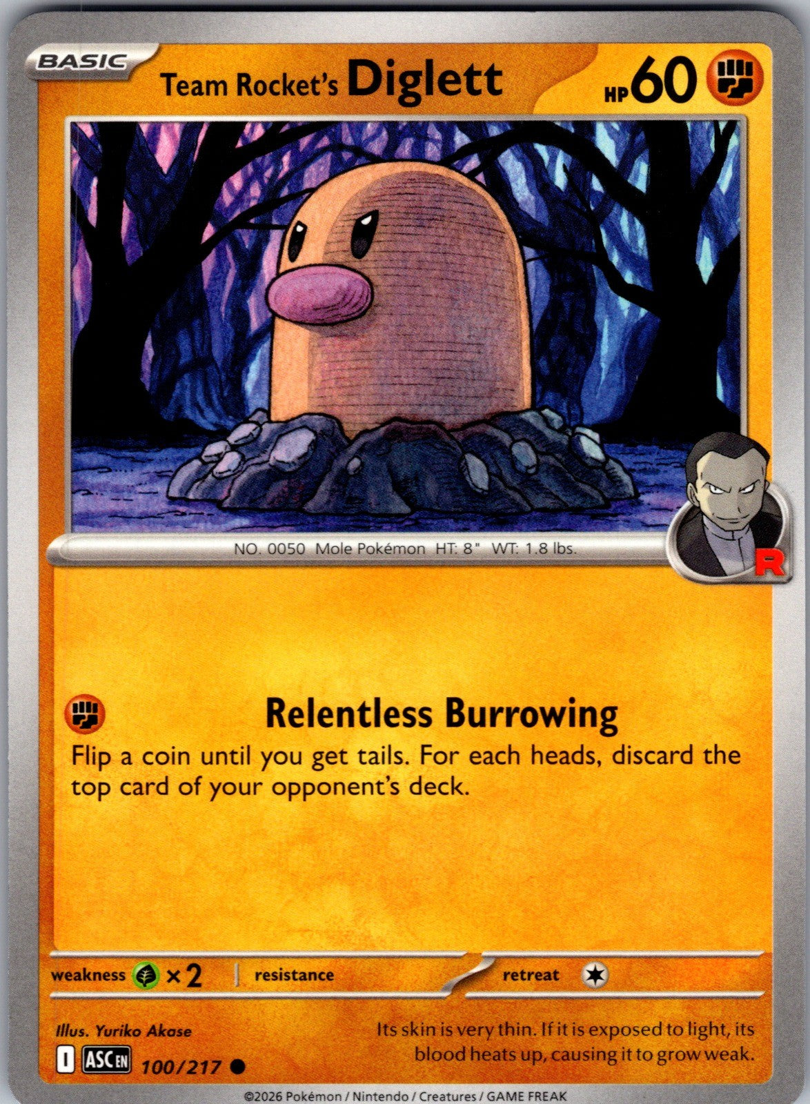 Team Rocket's Diglett Common ME: Ascended Heroes 100/217 LP