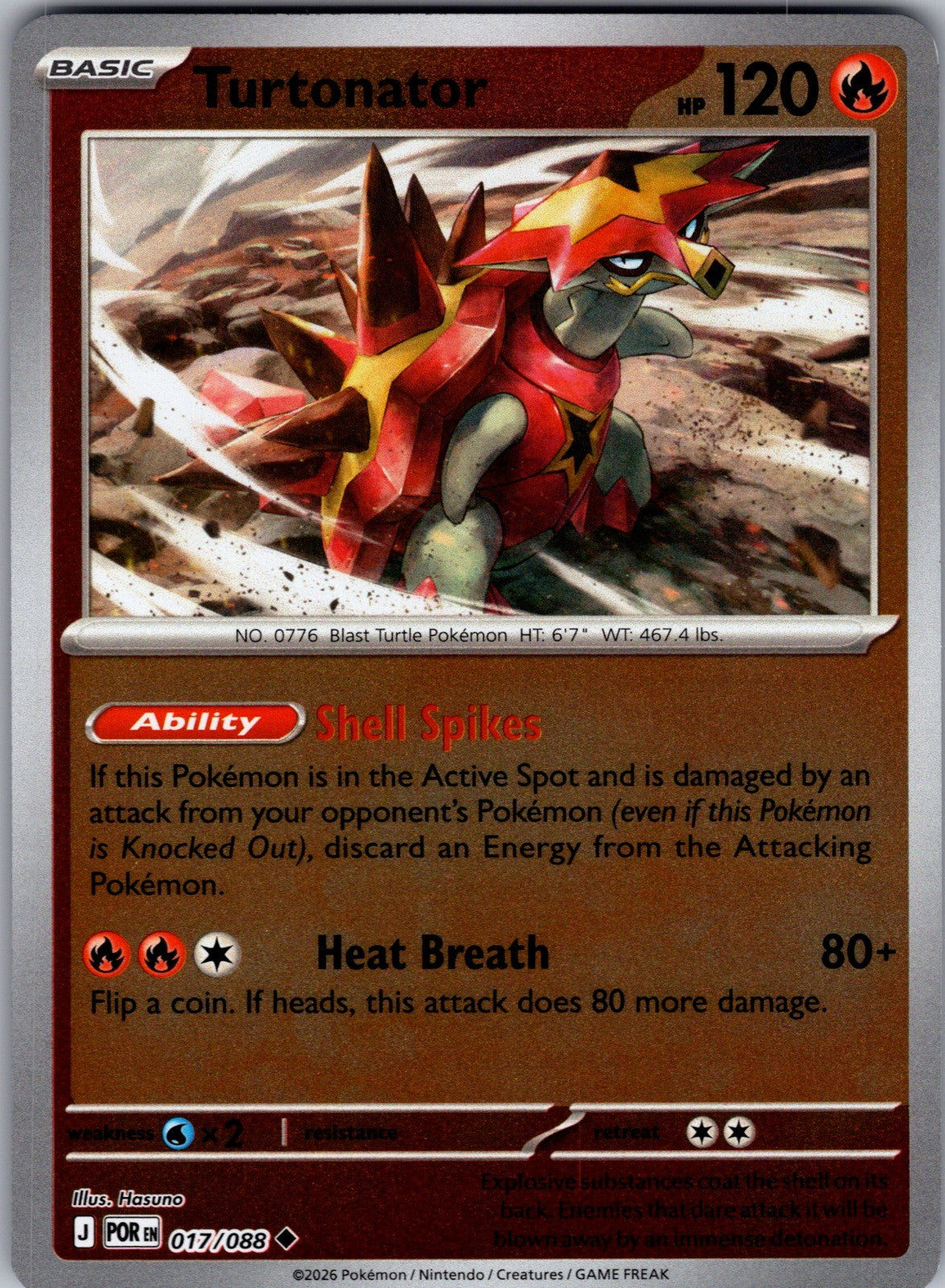 Turtonator Reverse Holo Uncommon ME03: Perfect Order 017/088 LP
