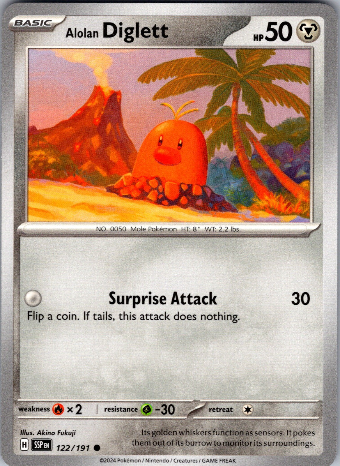 Alolan Diglett Common SV08: Surging Sparks 122/191 LP
