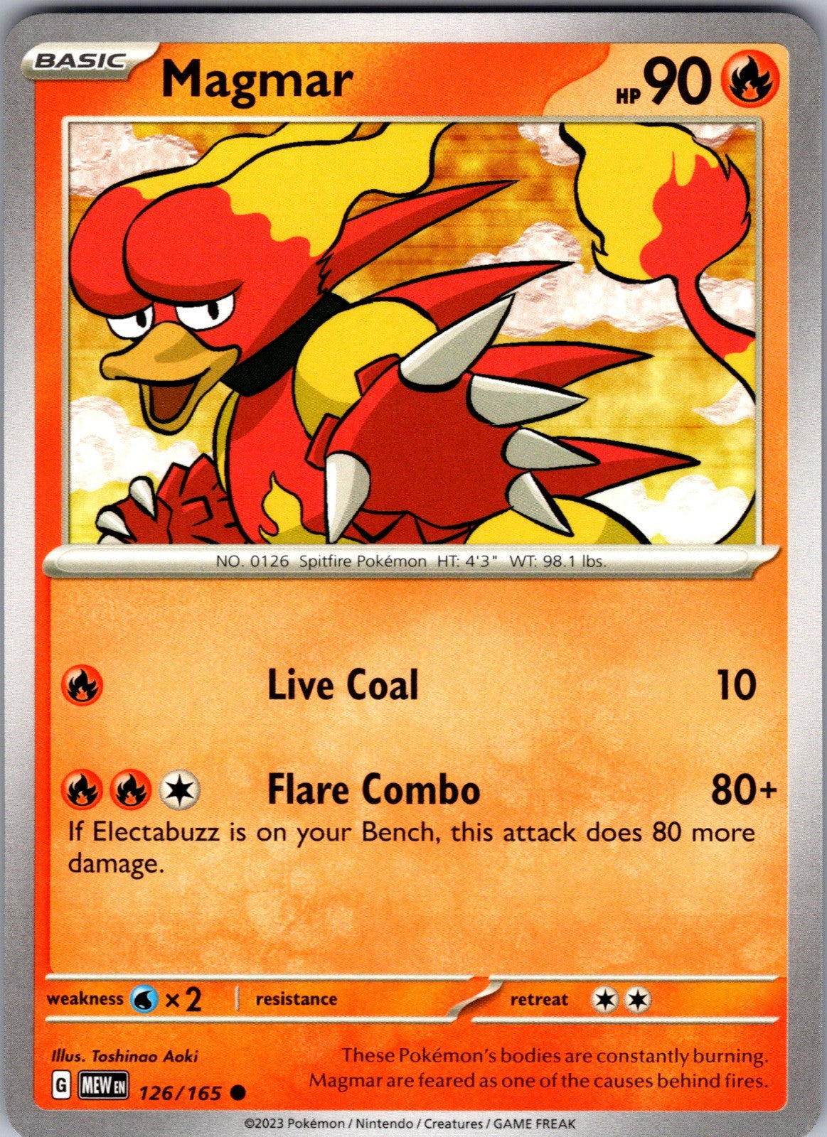 Magmar Common SV: Scarlet & Violet 151 126/165 LP