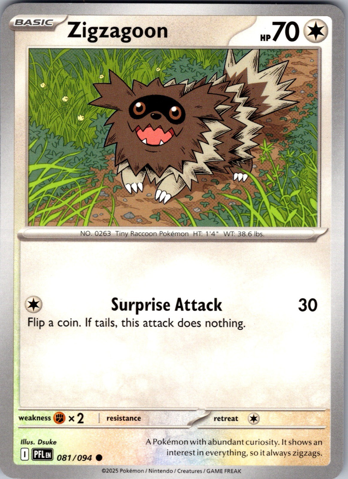 Zigzagoon Common ME02: Phantasmal Flames 081/094 LP