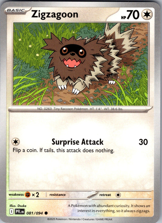 Zigzagoon Common ME02: Phantasmal Flames 081/094 LP