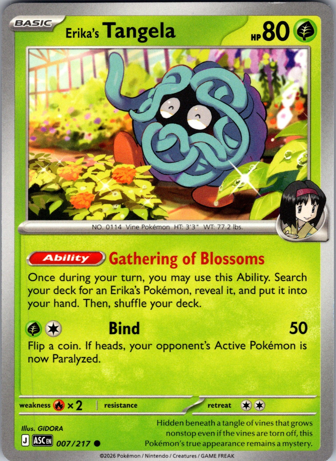 Erika's Tangela Common ME: Ascended Heroes 007/217 LP