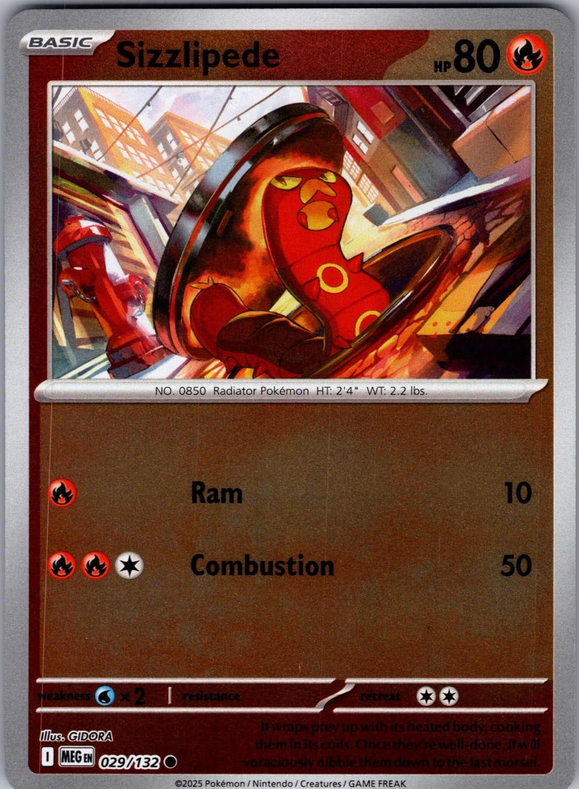 Sizzlipede Reverse Holo Common ME01: Mega Evolution 029/132 LP