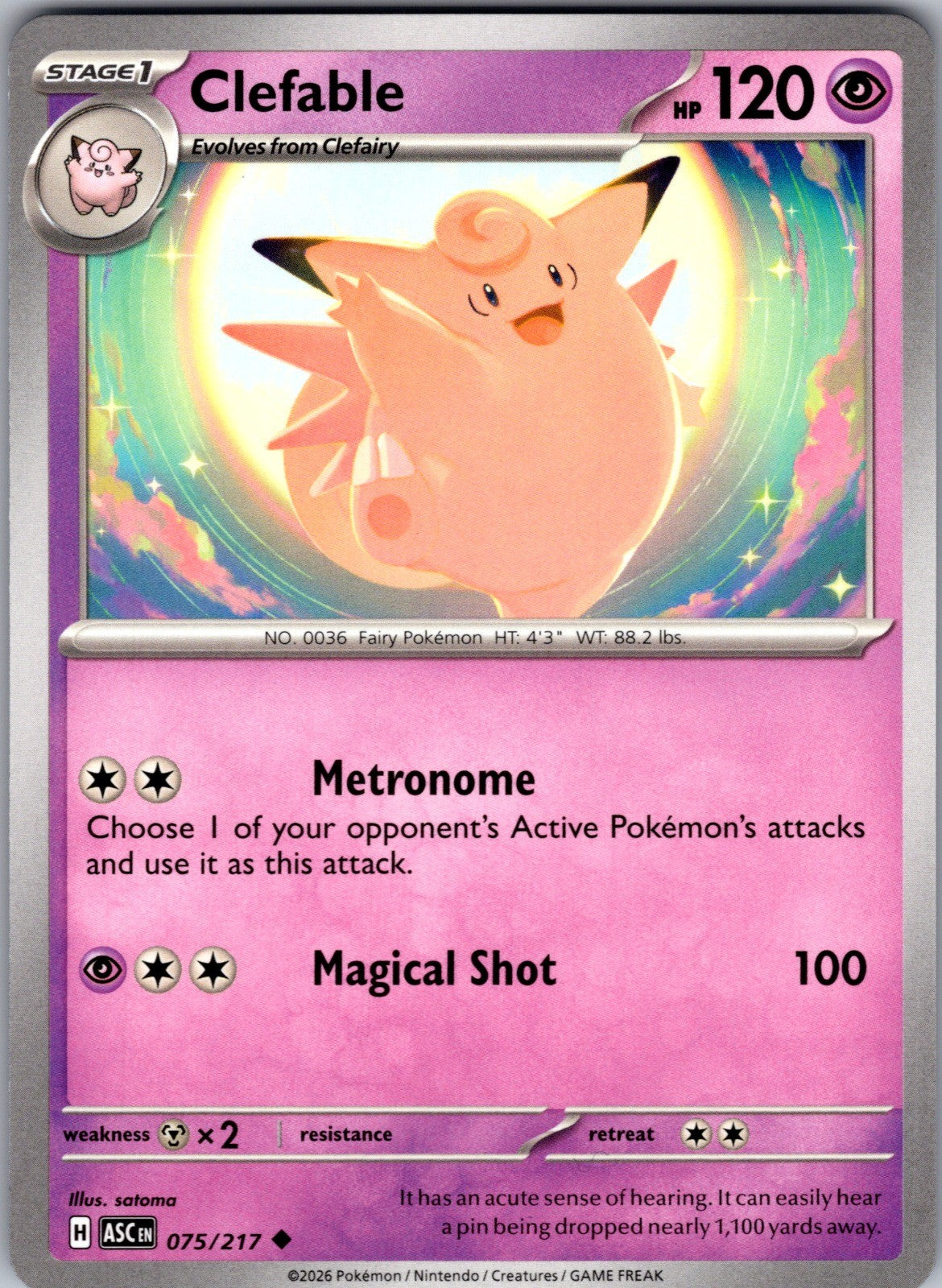 Clefable Uncommon SV06: Twilight Masquerade 079/167 LP